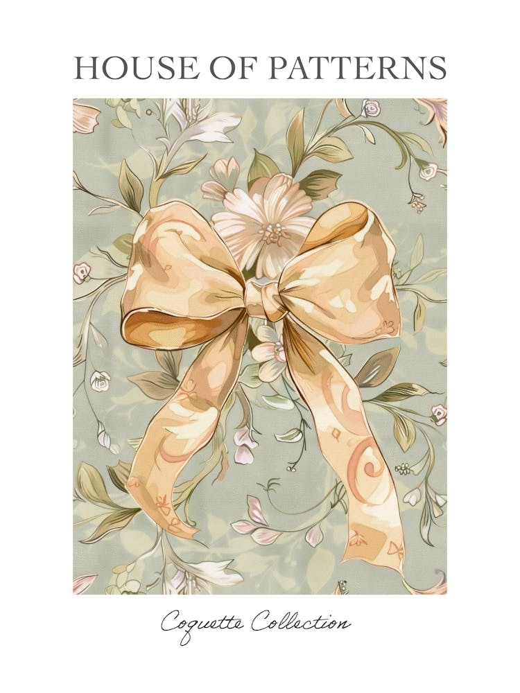 Peach Bow Pattern Poster