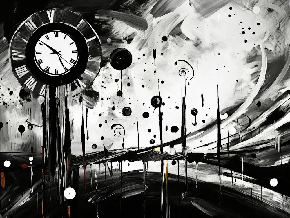 Time Abstract Black And White 6