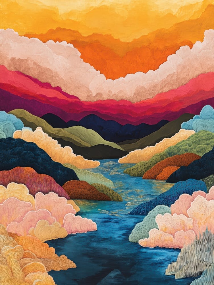 Sunset Over The River