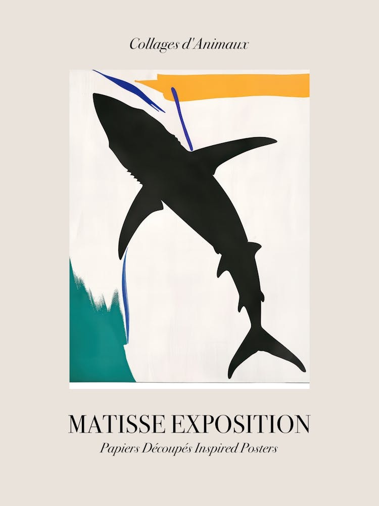 Shark 4 Matisse Inspired Exposition Animals Poster