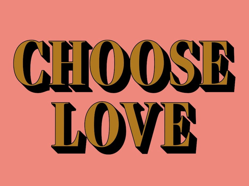 Pink And Gold Choose Love Typographic