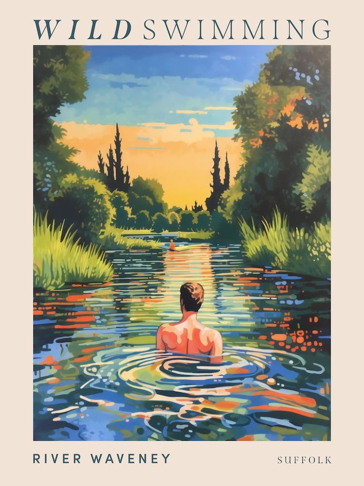Wild Swimming At River Waveney Suffolk 1 Poster