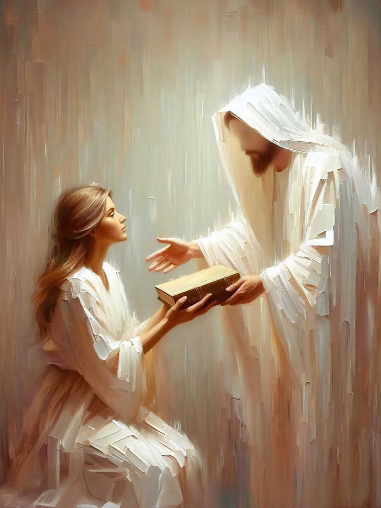 Trouver La Foi, Art Chrétien, Jésus-Christ Et Fille, Art Mural Jésus, Art Numérique Lds, Art Mural Verset Biblique, Peinture Jésus Et Femme