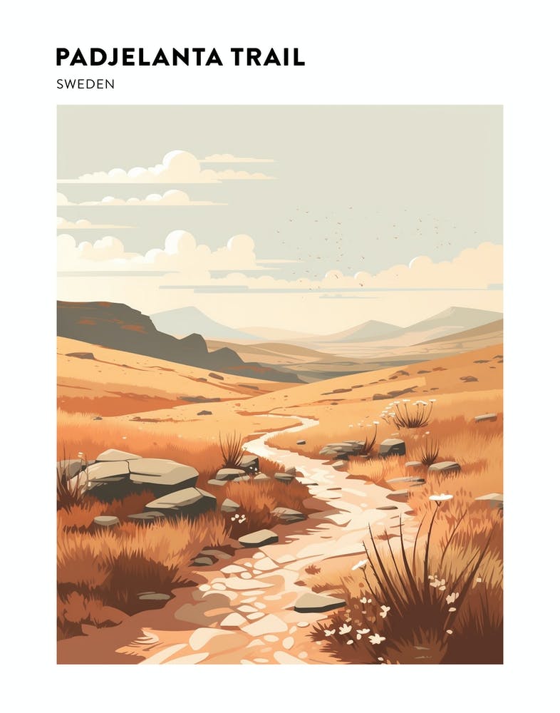 Padjelanta Trail Sweden 1 Hiking Trail Landscape Poster