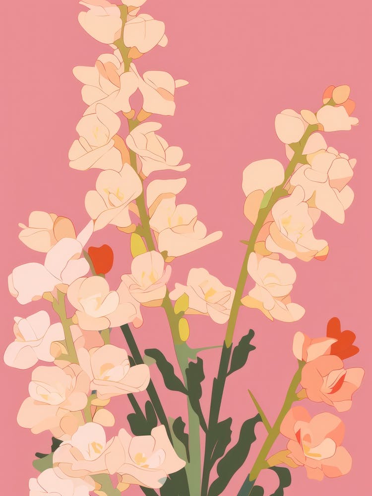 Freesias Flower Big Bold Illustration 1