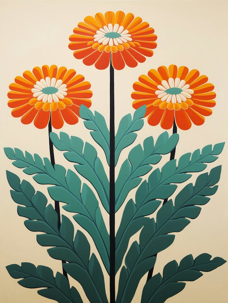 Flower Motif Painting Chrysanthemum 2