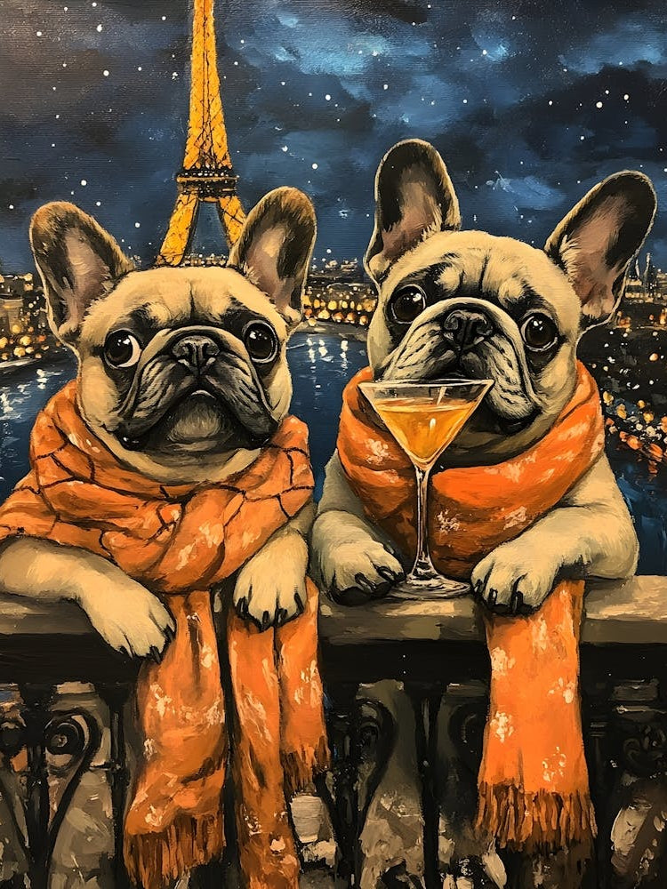 Whimsical Frenchies At The Bar 24