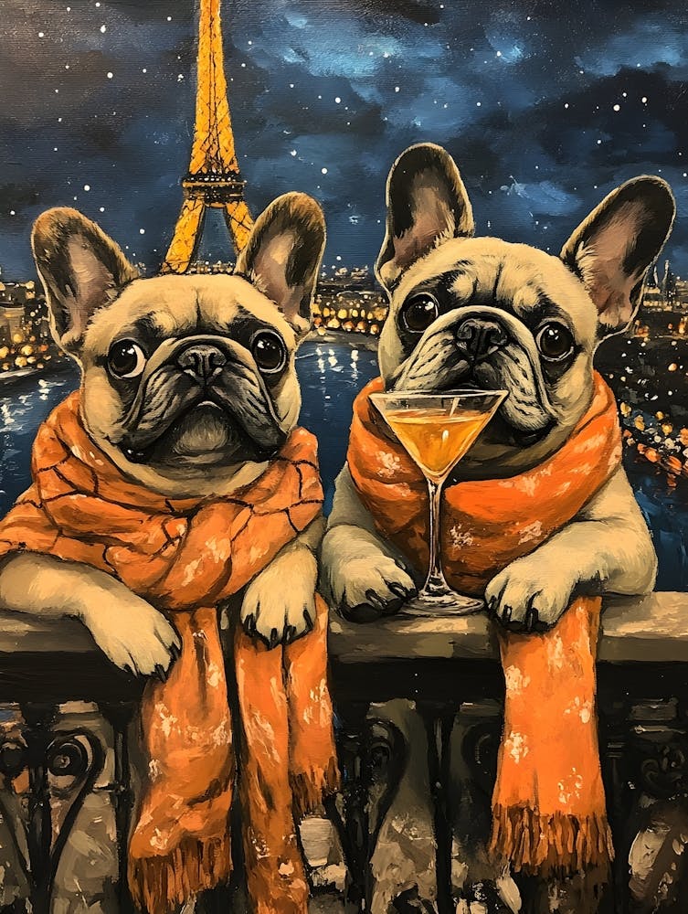 Whimsical Frenchies At The Bar 24