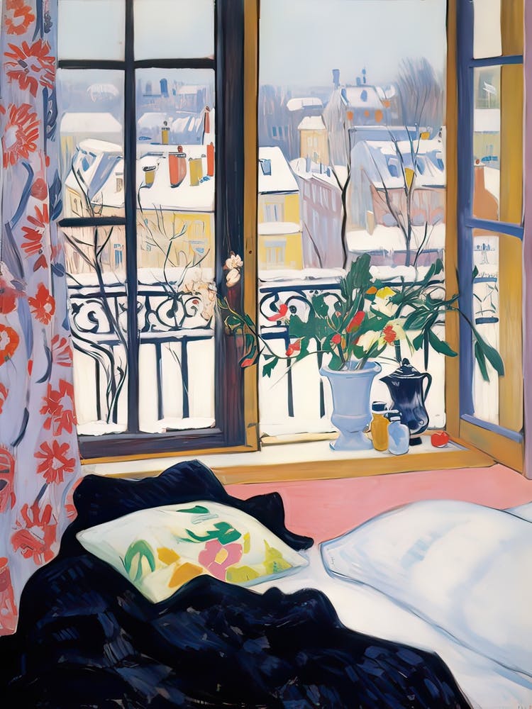 The Windowsill Of Budapest   Hungary Snow Inspired By Matisse 2