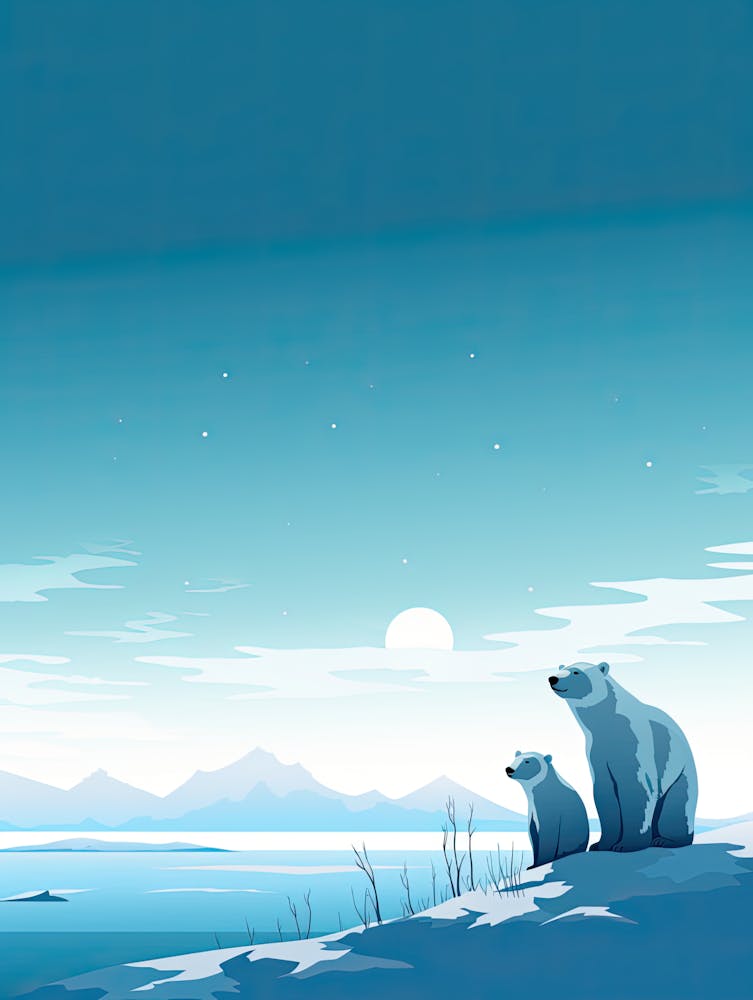 Tundra Tribe; Polar Bear Family In Canvas
