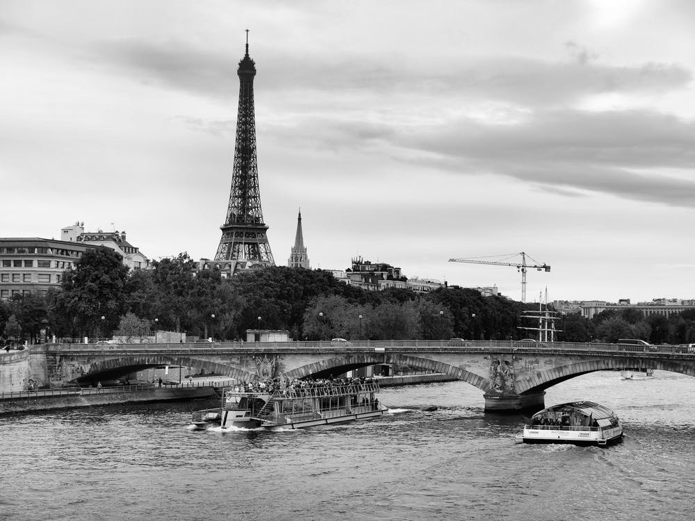 Original Paris Street Photography Of Eiffel Tower and La Seine