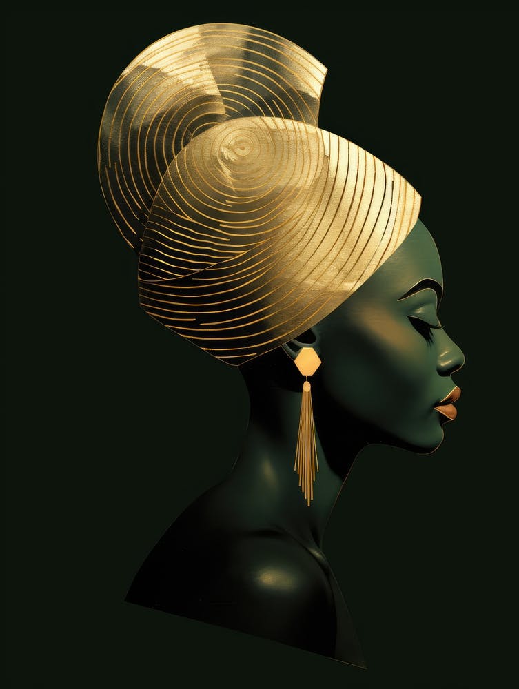 African Woman In Gold
