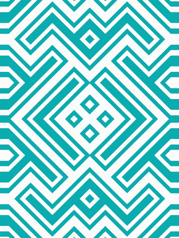Turquoise And White Geometric Pattern Minimal Abstract