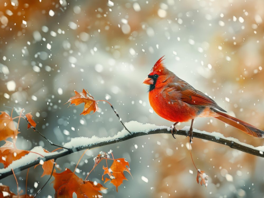 Cardinal In The Snow 1