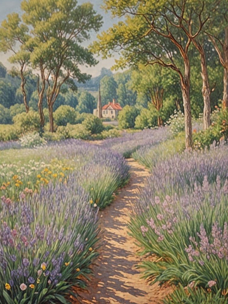 Lavender Countryside Path