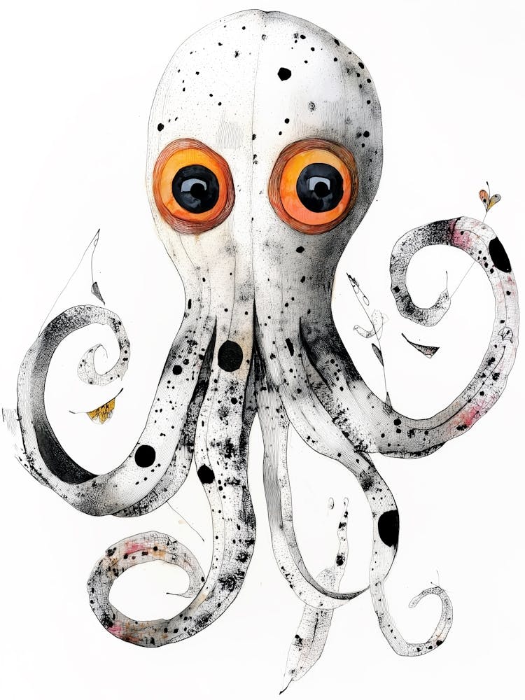 White Octopus ocean life 1