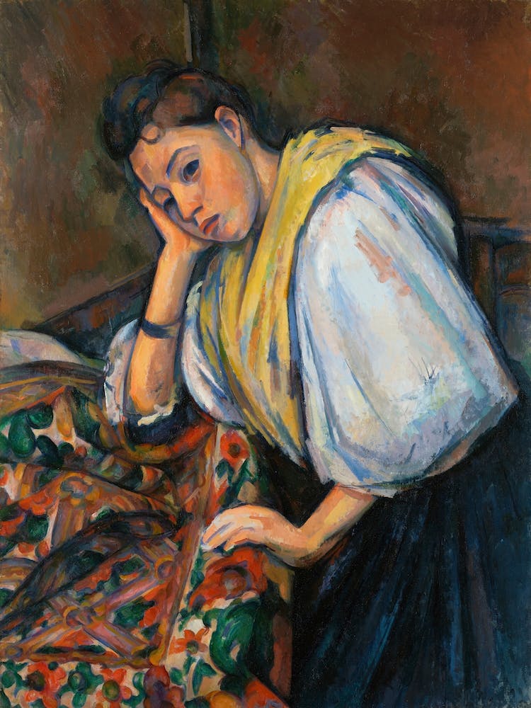 Young Italian Woman At A Table, Paul Cézanne