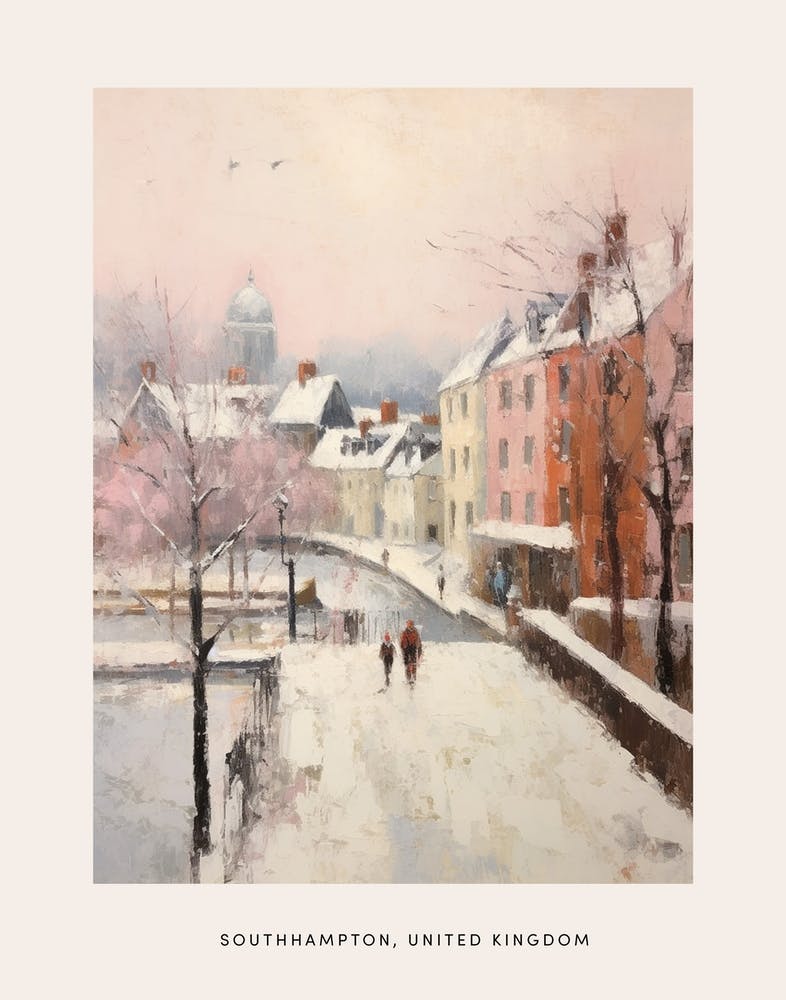 Dreamy Winter Painting Poster Southampton United Kingdom