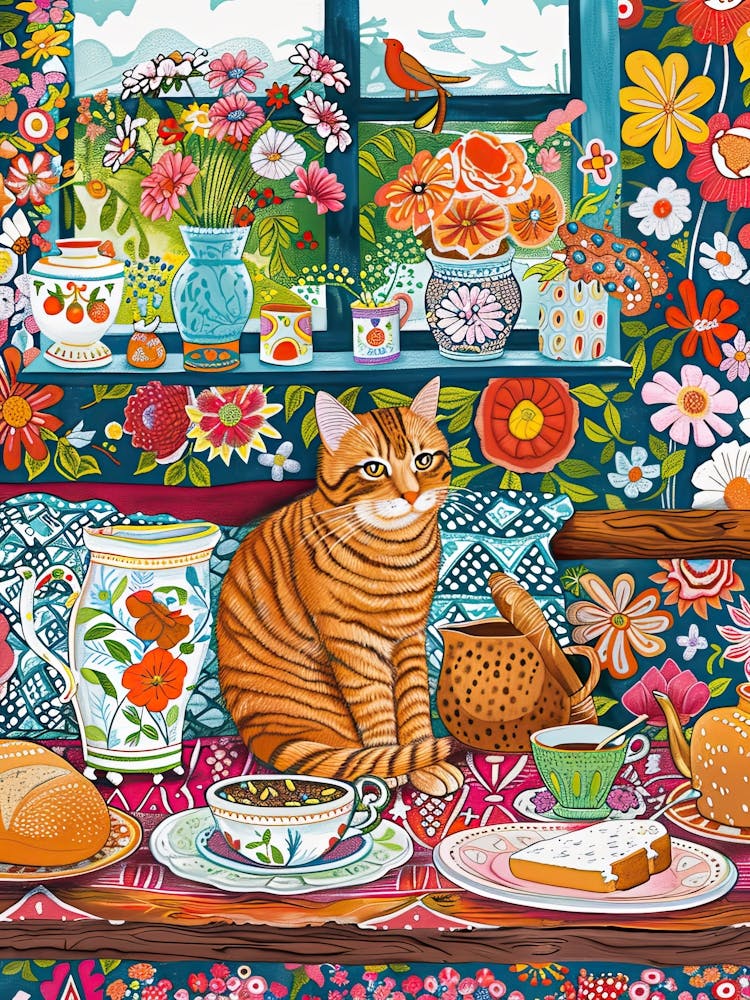 Tea Time With A Maine Coon Cat 4