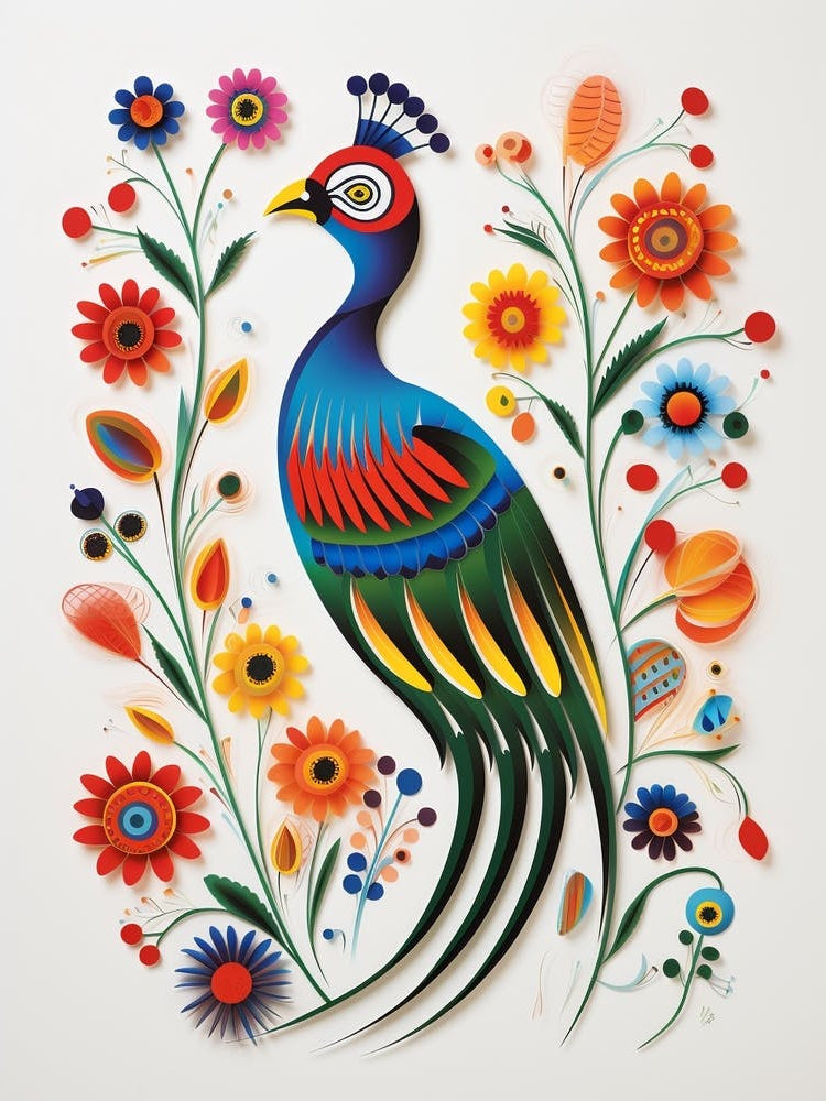 Scandinavian Bird Illustration Pheasant 3