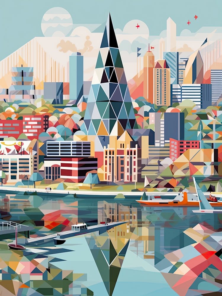 Rotterdam, Netherlands, Geometric Illustration 4