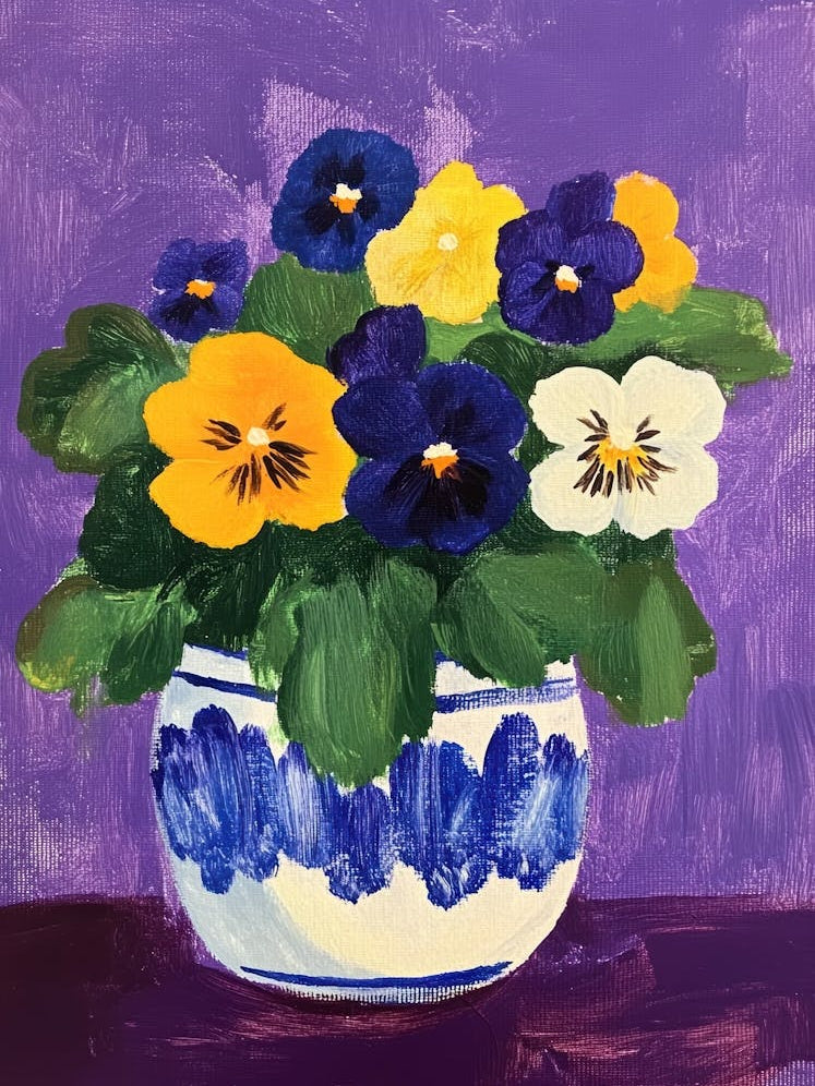 Pansies In A Vase 5