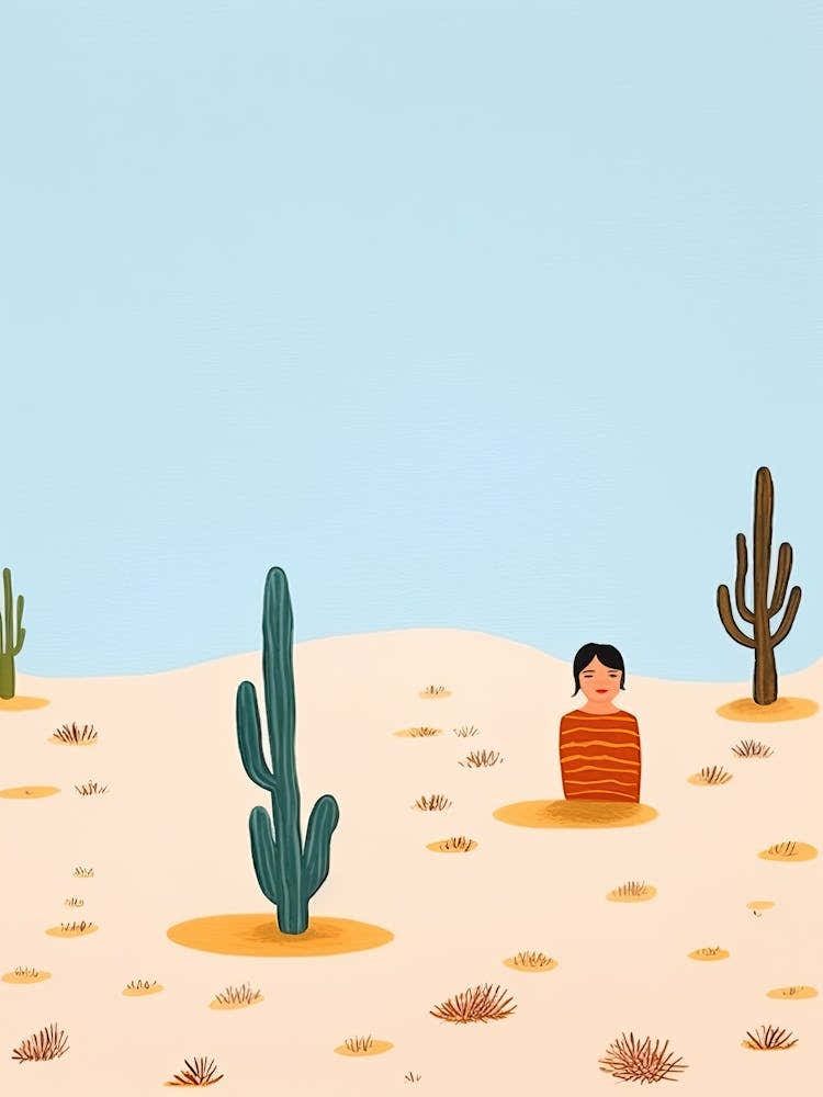 Desert Scene, Tiny People And Illustration 3