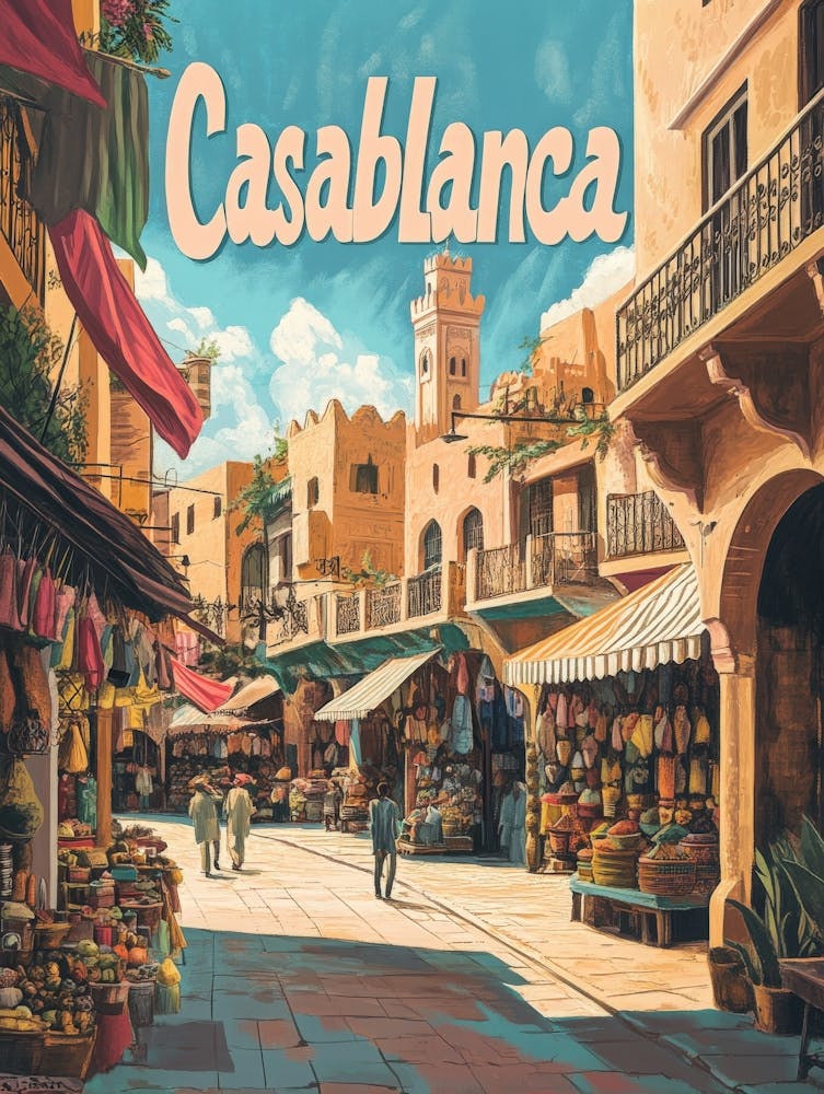 Aihrgdesign A Classic 1960s Travel Poster For Casablanca 5