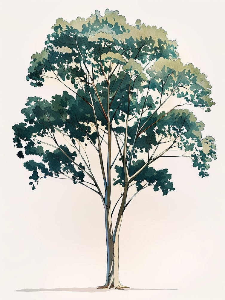 Eucalyptus Tree Pixel Illustration 4