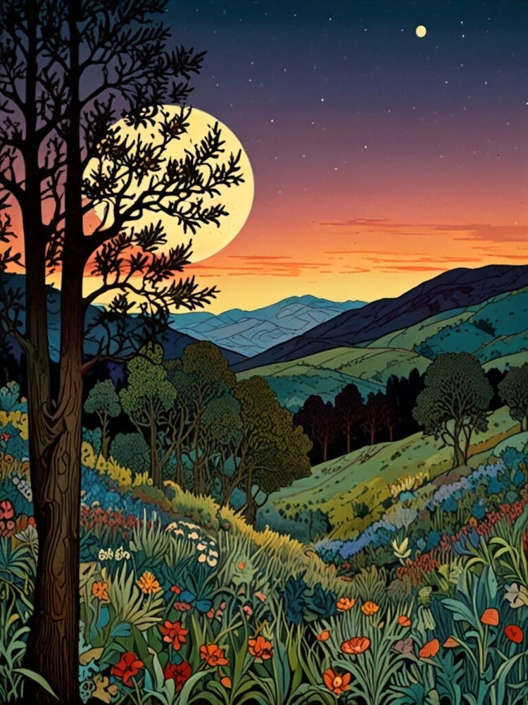 William Morris Moonlight In The Mountains 3