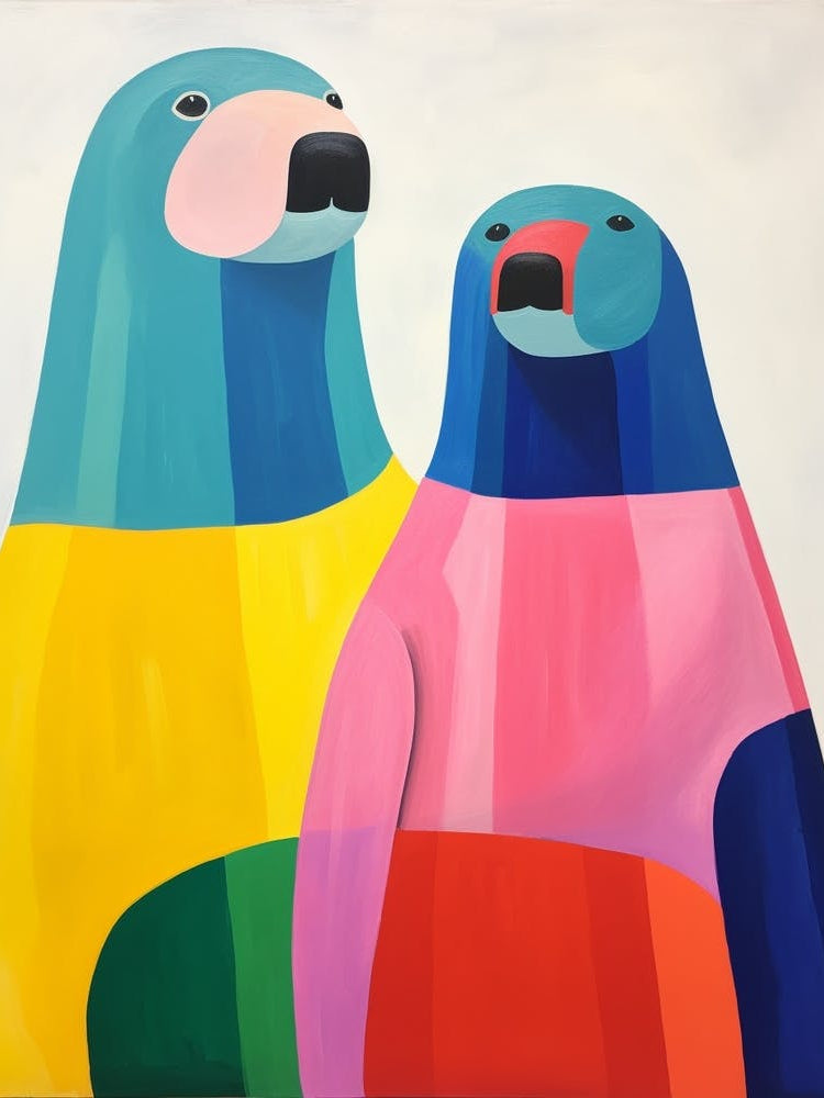 Colourful Kids Animal Art Sea Lion 1