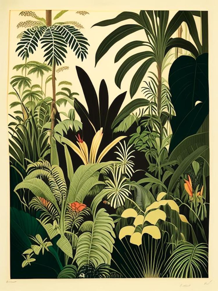 Jungle Botanical 7 Rousseau Inspired