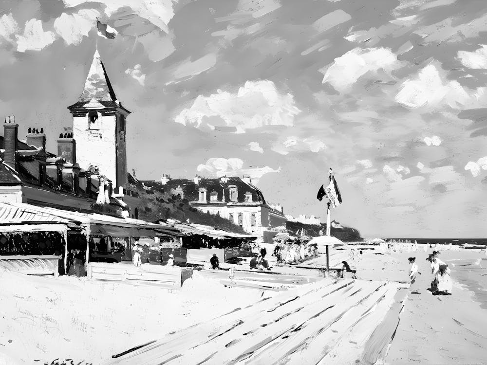 Schwarz-Weiß eines Strandes
