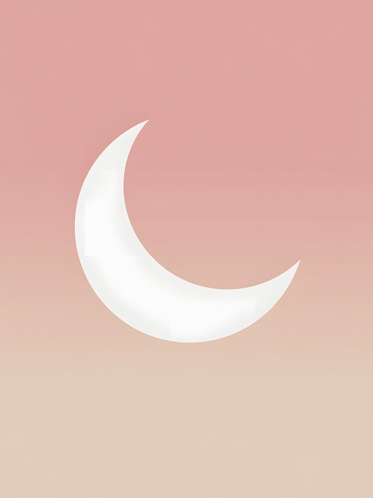 Serene Minimalist Moon Print - Pink and Orange Nursery Wall