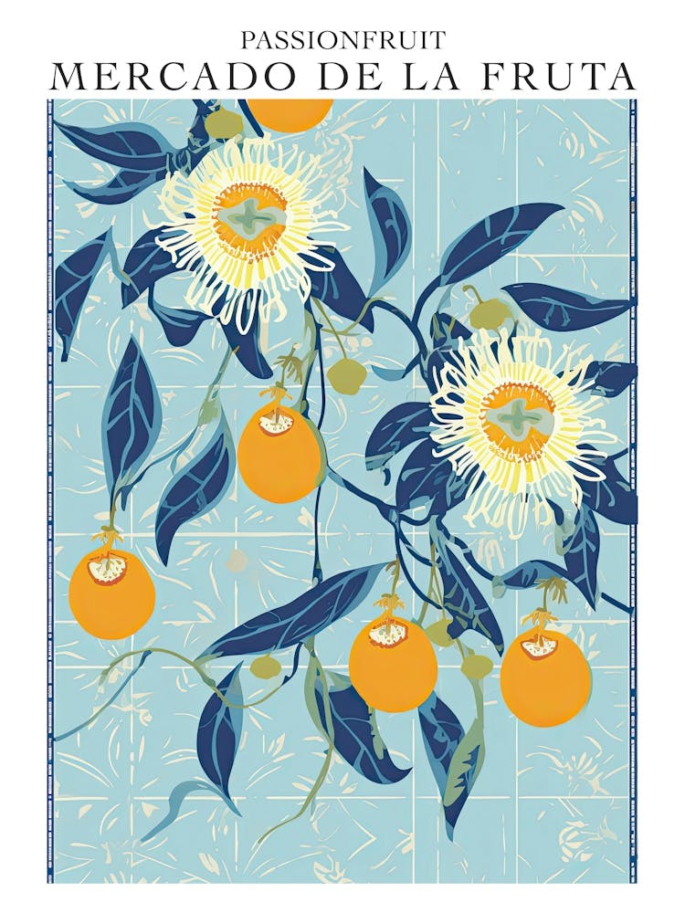 Mercado De La Fruta Passionfruit Illustration 1 Poster