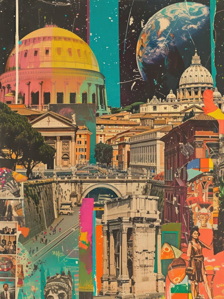 Rome   Retro Collage Style 1