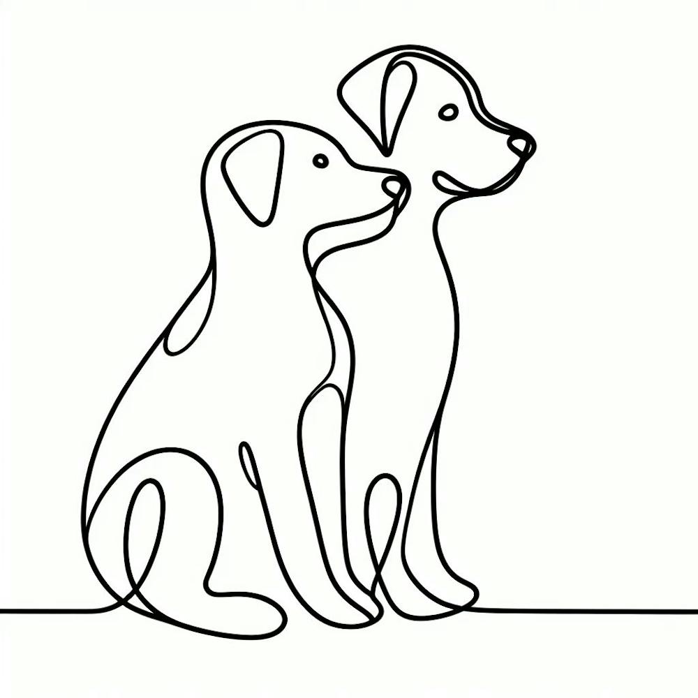 Zwei Hunde sitzen