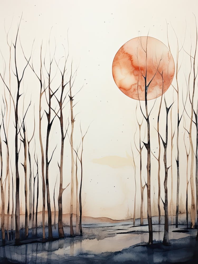 Aquarellmalerei vom Crooked Forest Polen 0
