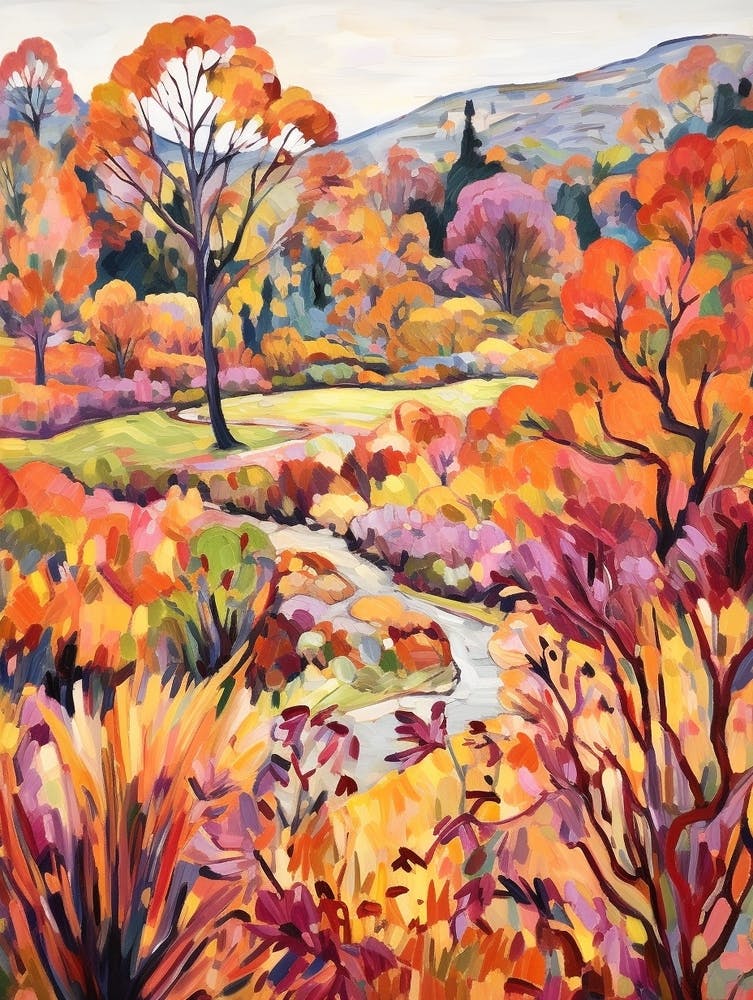Autumn Gardens Painting Royal Tasmanian Botanical Gardens Australia