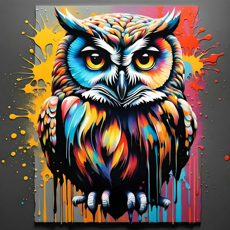 Owl With Splatters