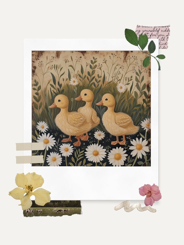 Scrapbook Ducklings Fairycore Painting 6