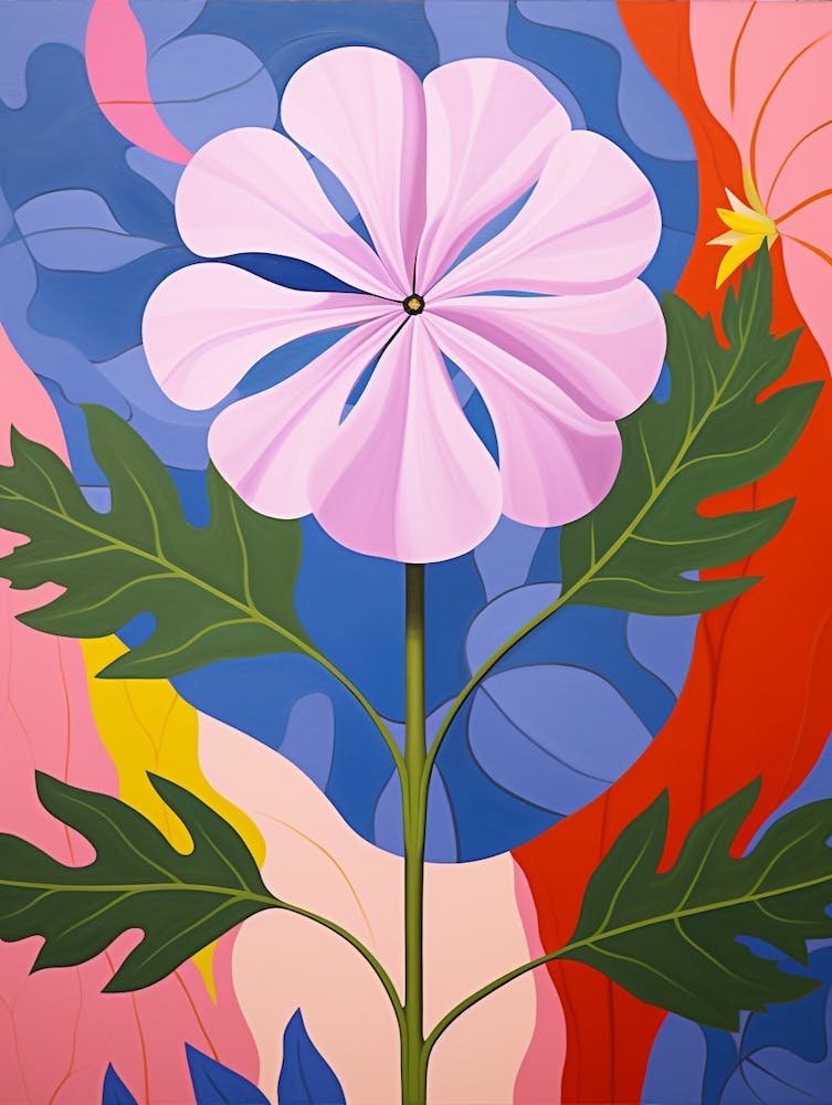 Phlox 3 Hilma Af Klint Inspired Pastel Flower Painting