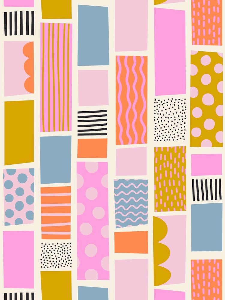 Bunte Blockstreifen Spielerisches Muster Textur Skurrile Linien