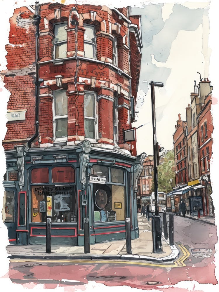 Camden London Borough   Street Watercolour 4