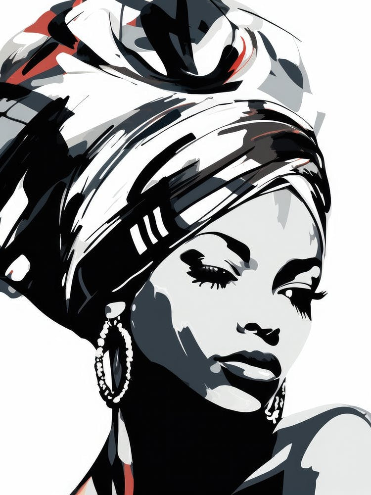 African Woman In A Turban 7