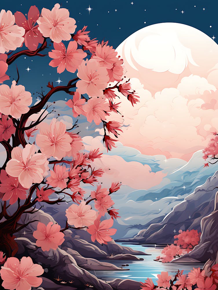 Schöne Kirschblüten-Wandkunst 2