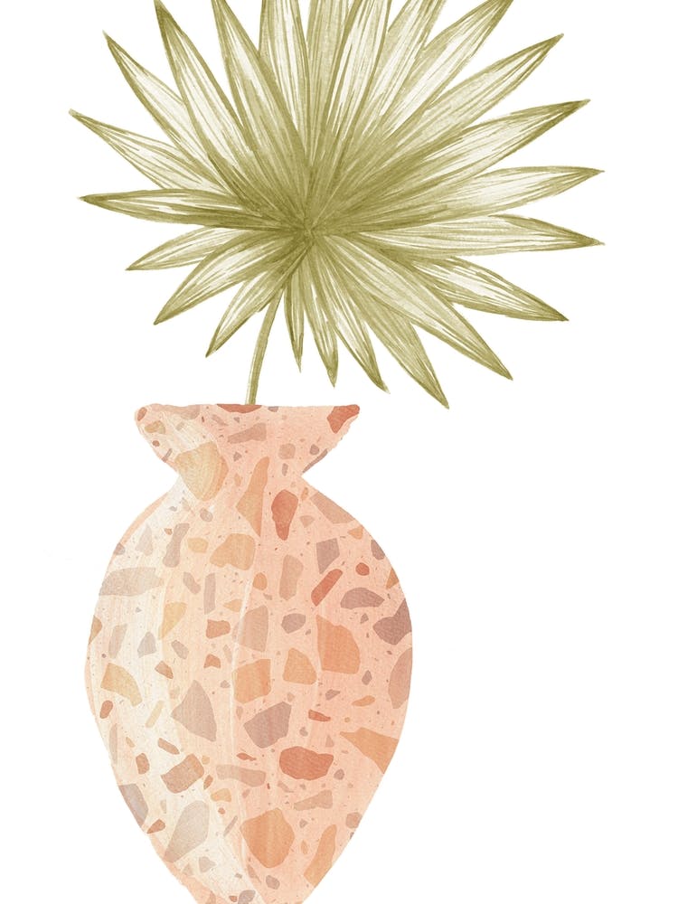 Watercolor Plant In A Vase