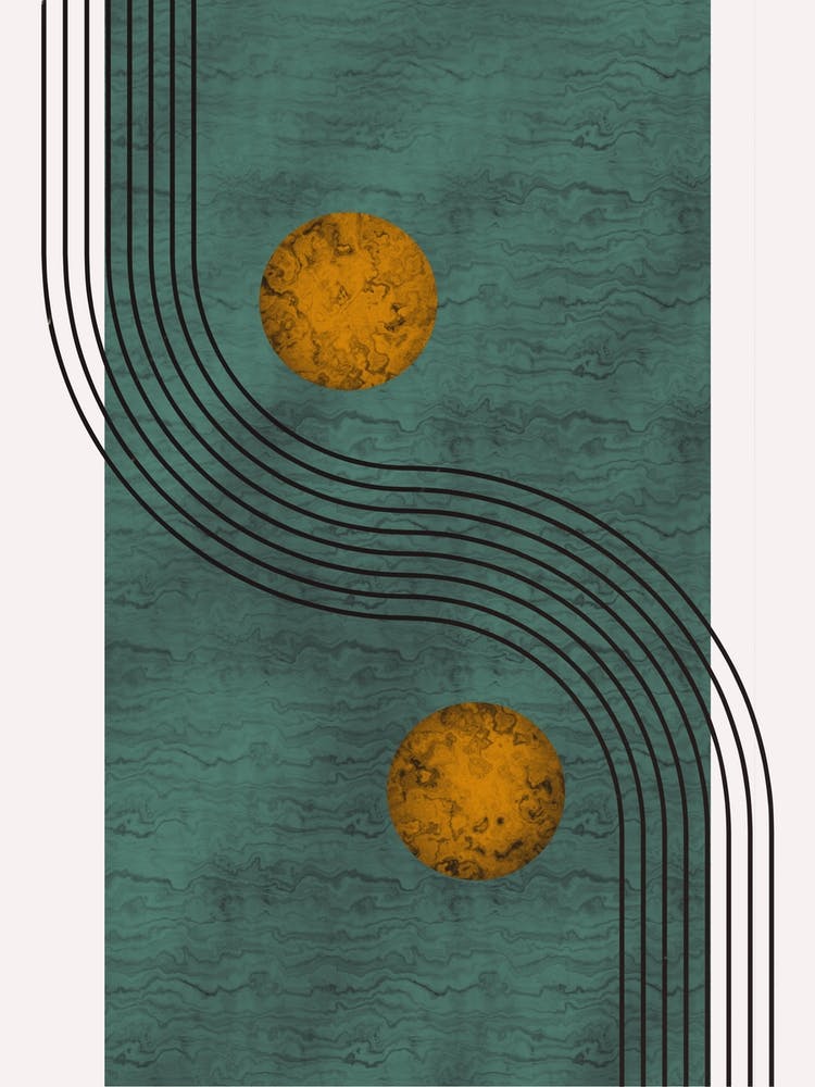 Aquamarin-Marmor mit Goldener Kugel