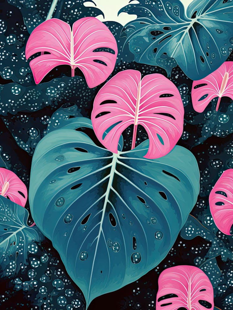 Tropische Blätter | Inspiriert von Yayoi Kusama