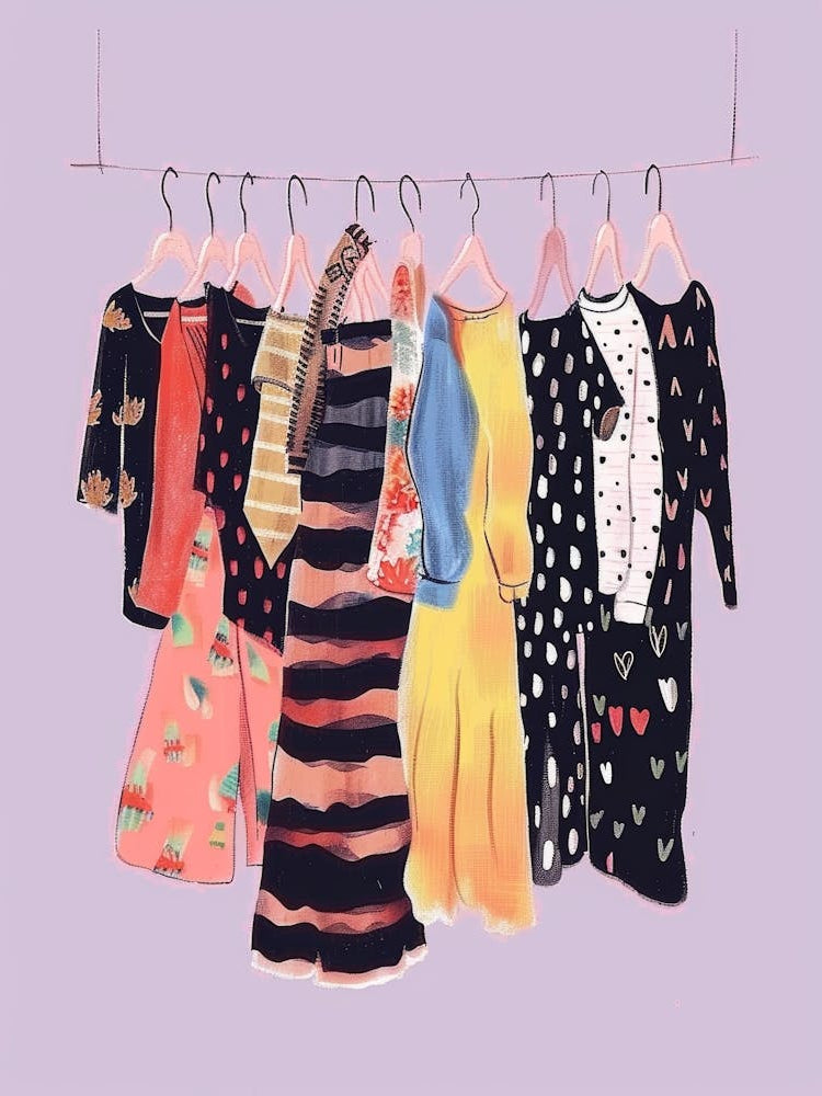 Illustration Of Clothes Hanging On A Line